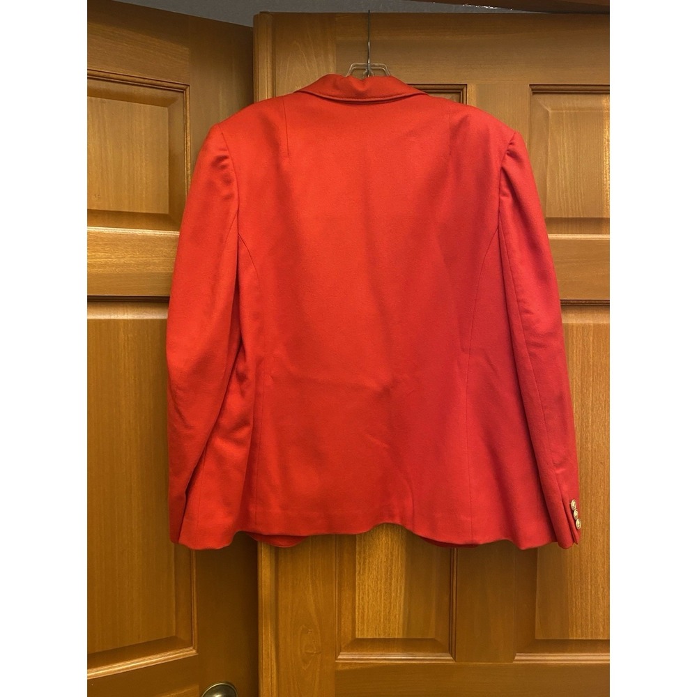 Pendleton Red Wool Blazer Women's Size 12 14 Large Satin Lined Gold Buttons USA - Picture 6 of 8